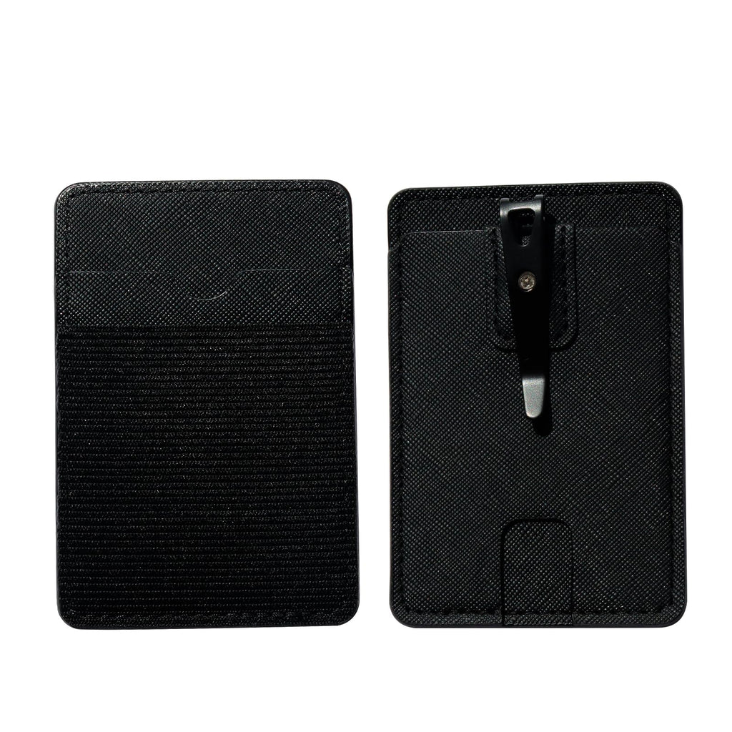 FORZEN Minimalistic Card Holder Wallet for Men and Women Slim Elastic Vertical Credit Card Holder and Men Front Pocket Wallet with Clip (Black)